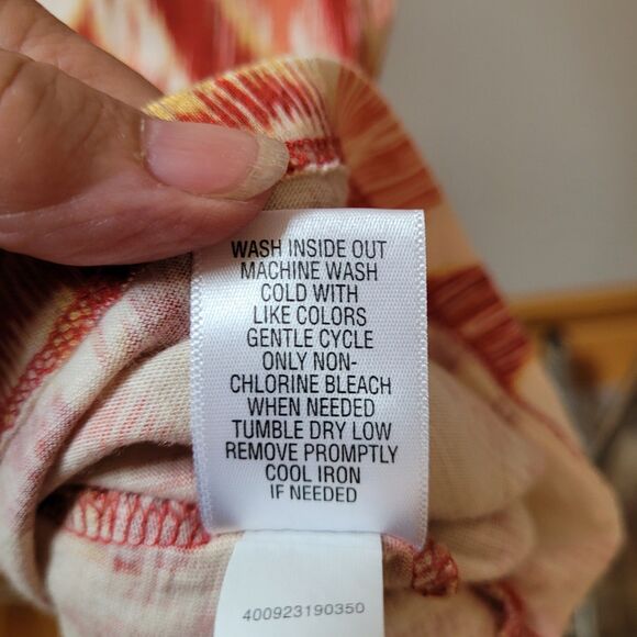 Sonoma Orange/pink/white Shift Dress Size S Boho Bloomcore Lace Front - Picture 7 of 7